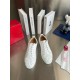 Christian Louboutin Women's Louis Junior Spikes Sneakers In White Leather