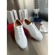 Christian Louboutin Women's Louis Junior Spikes Sneakers In White Leather