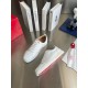 Christian Louboutin Women's Louis Junior Spikes Sneakers In White Leather