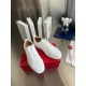 Christian Louboutin Women's Louis Junior Spikes Sneakers In White Leather