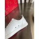 Christian Louboutin Women's Louis Junior Spikes Sneakers In White Leather