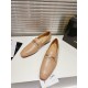 Christian Louboutin Men's MJ Moc Loafers in Beige Calfskin