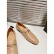 Christian Louboutin Men's MJ Moc Loafers in Beige Calfskin