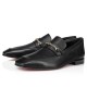 Christian Louboutin Men's MJ Moc Loafers in Black Calfskin