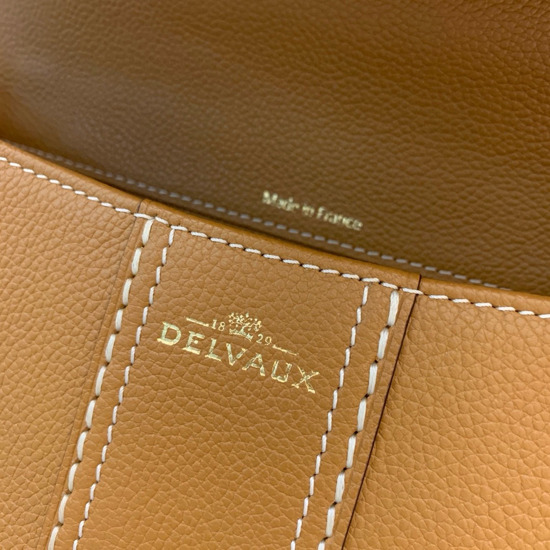 Delvaux Brillant MM Surpique Bag in Brown Rodeo Calf Leather