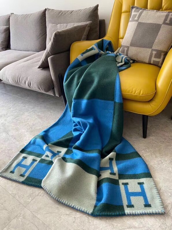 Hermes Emeraude Avalon Bayadere Throw Blanket