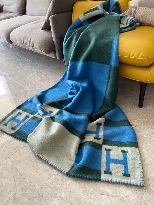 Hermes Emeraude Avalon Bayadere Throw Blanket