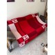 Hermes Red Avalon Bayadere Throw Blanket