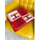 Hermes Red Avalon Bayadere Throw Blanket