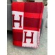 Hermes Red Avalon Bayadere Throw Blanket