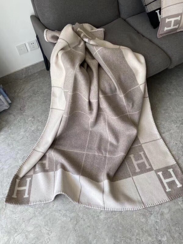 Hermes Beige Avalon III Throw Blanket