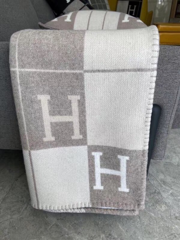 Hermes Beige Avalon III Throw Blanket