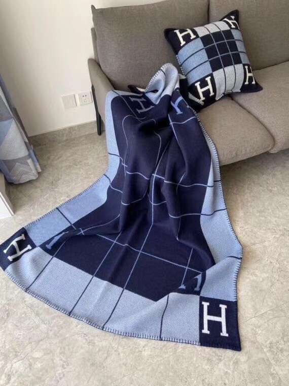 Hermes Blue Avalon III Throw Blanket