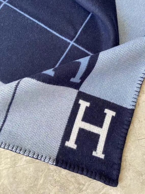 Hermes Blue Avalon III Throw Blanket