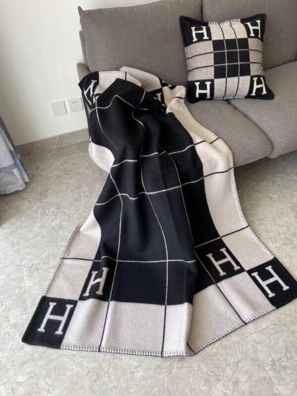 Hermes Black Avalon III Throw Blanket