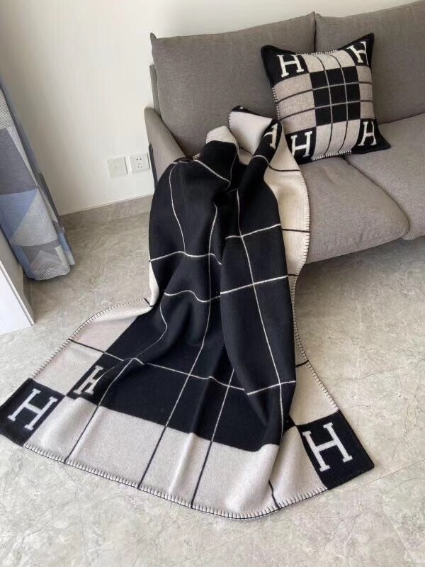 Hermes Black Avalon III Throw Blanket