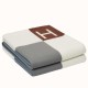 Hermes Ecru Gris Avalon Vibration Throw Blanket