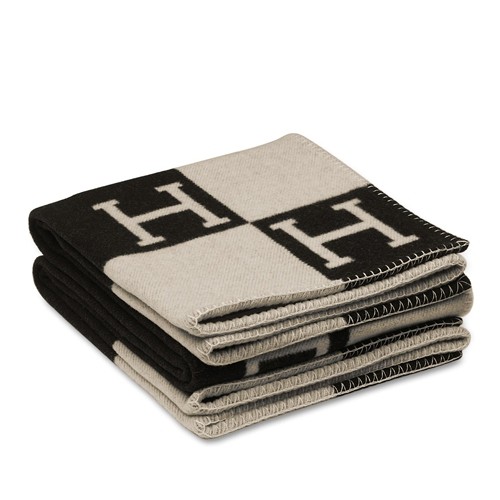 Hermes Black Avalon Blanket