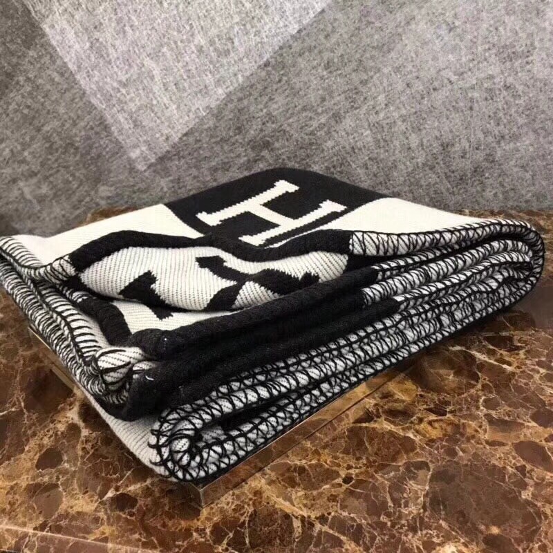 Hermes Black Avalon Blanket