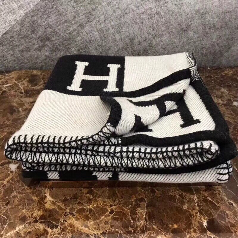 Hermes Black Avalon Blanket