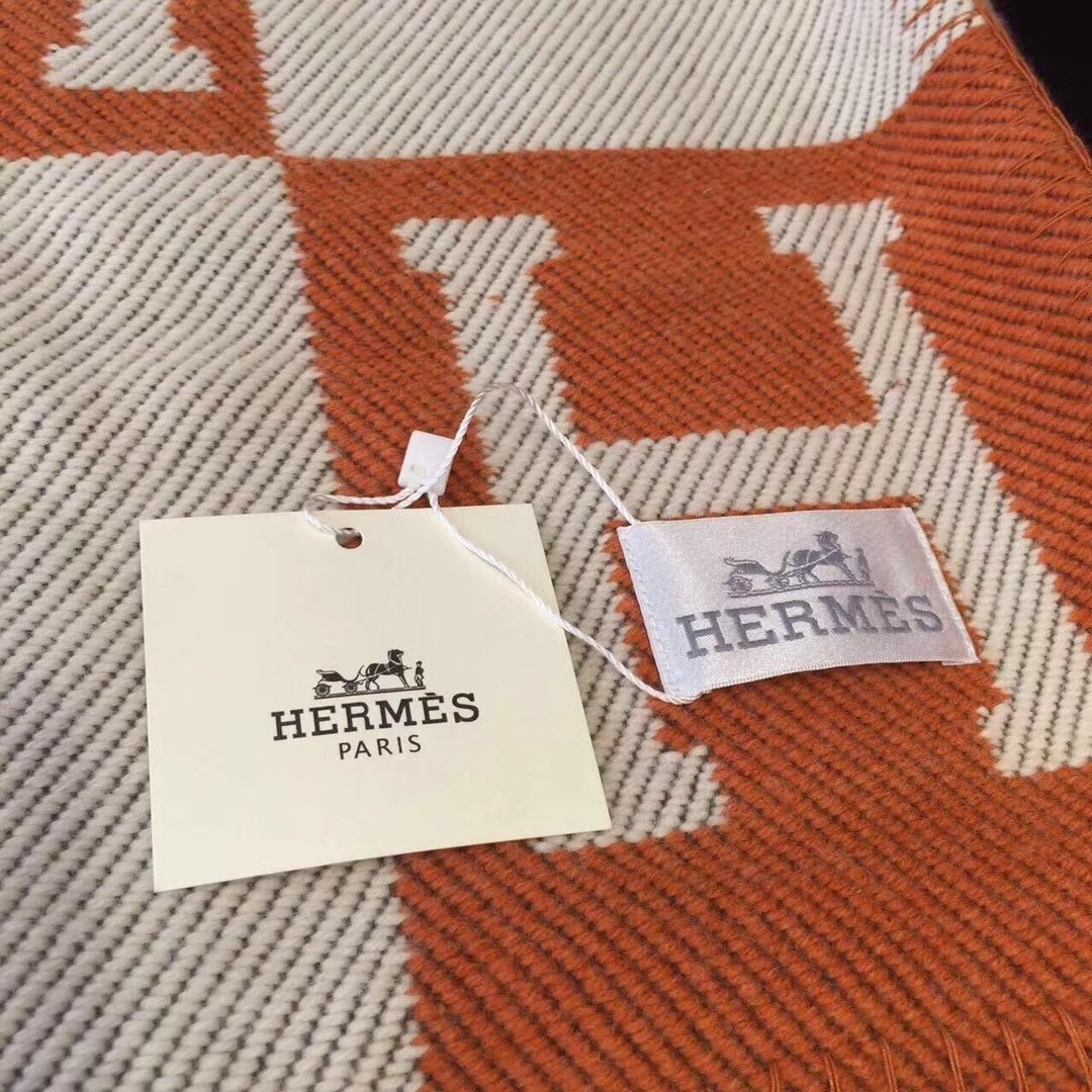 Hermes Orange Avalon Blanket