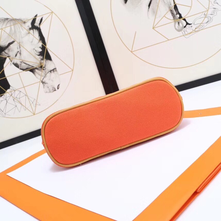 Hermes Medium Bolide Travel Case In Orange Cotton