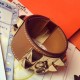 Hermes Brown Epsom Collier de Chien Bracelet Size S