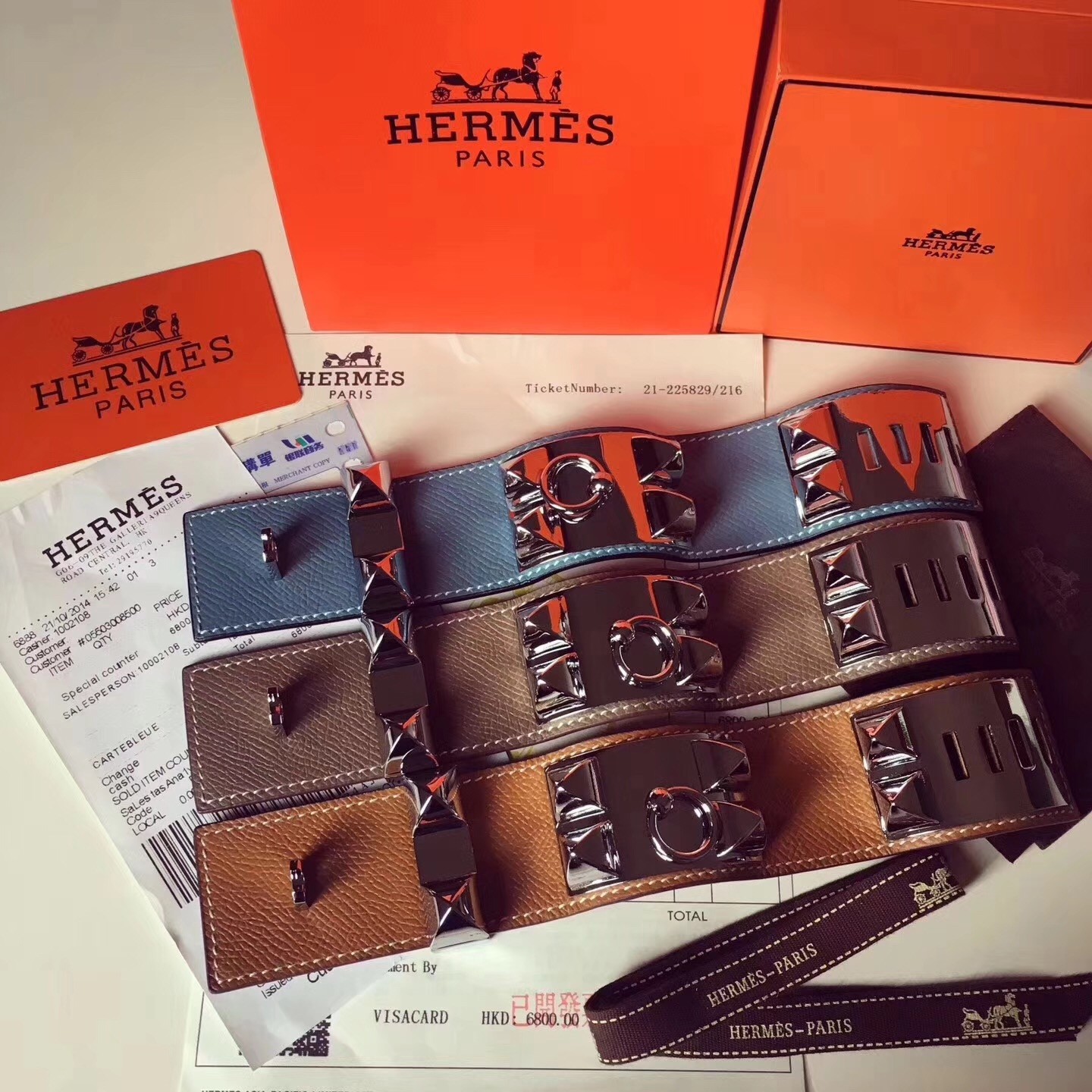 Hermes Etoupe Epsom Collier de Chien Bracelet Size S