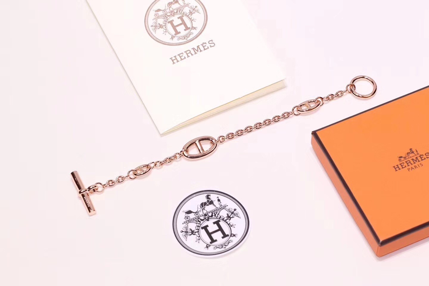 Hermes LG Rose Gold Farandole Bracelet