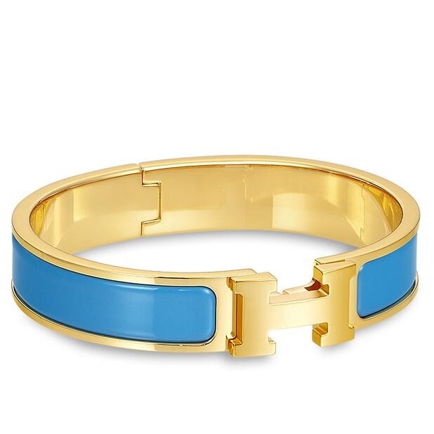 Hermes Blue Enamel Clic H PM Bracelet