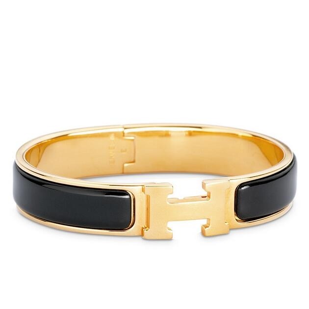 Hermes Black Enamel Clic H PM Bracelet