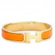 Hermes Orange Enamel Clic H PM Bracelet