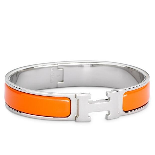 Hermes Orange Enamel Clic H PM Bracelet