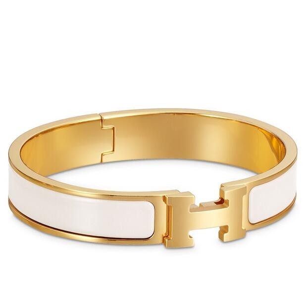 Hermes White Enamel Clic H PM Bracelet