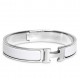 Hermes White Enamel Clic H PM Bracelet