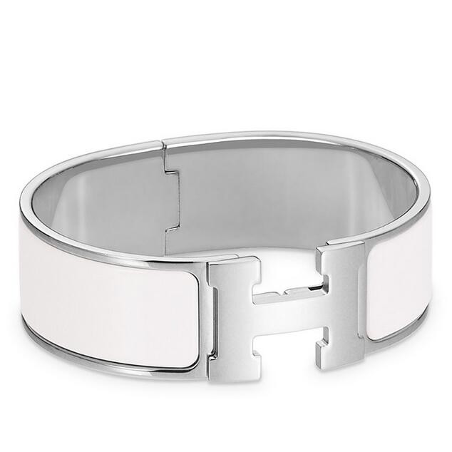 Hermes White Enamel Clic Clac H PM Bracelet