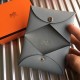 Hermes Blue Lin Epsom Calvi Card Holder