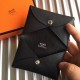 Hermes Black Epsom Calvi Card Holder