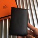 Hermes Black Epsom Calvi Card Holder