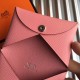 Hermes Pink Epsom Calvi Card Holder