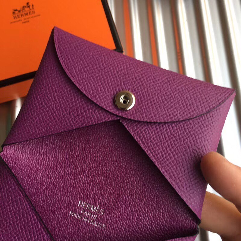 Hermes Anemone Epsom Calvi Card Holder