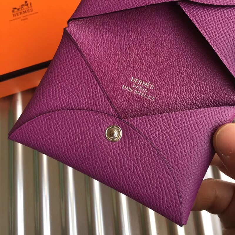 Hermes Anemone Epsom Calvi Card Holder