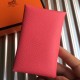 Hermes Rose Azalee Epsom Calvi Card Holder