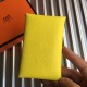 Hermes Yellow Epsom Calvi Card Holder