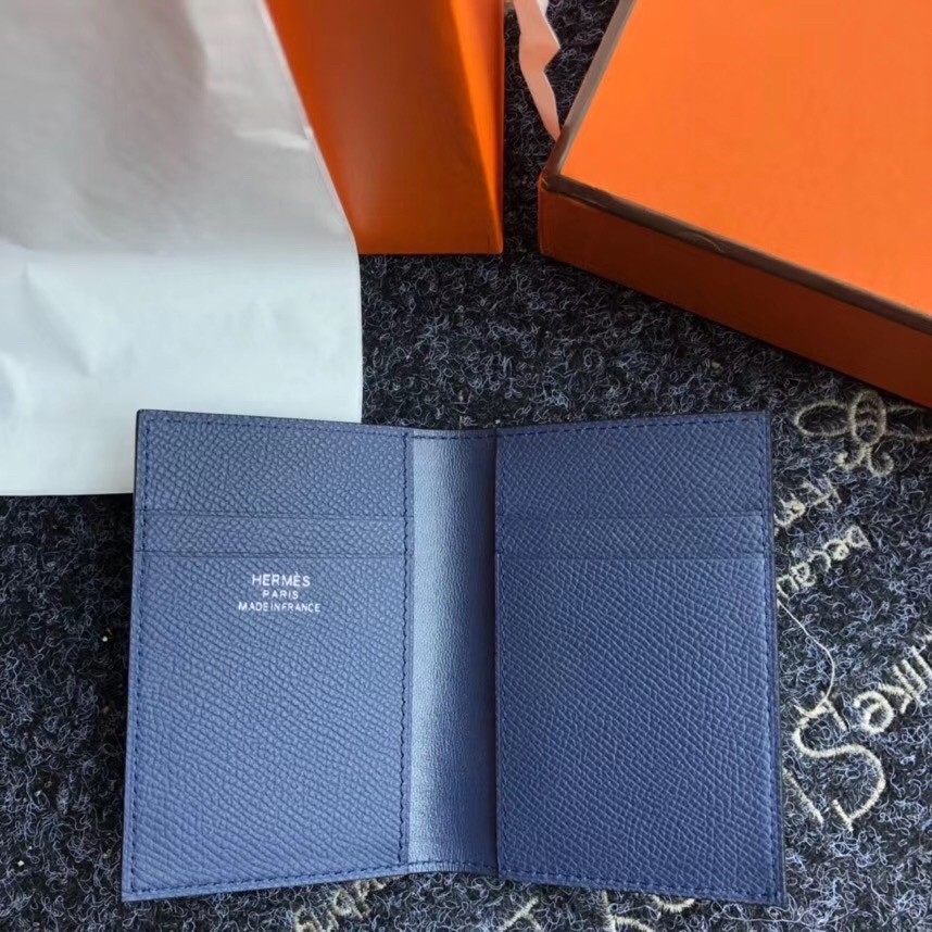 Hermes MC² Euclide Card Holder In Sapphire Epsom Leather