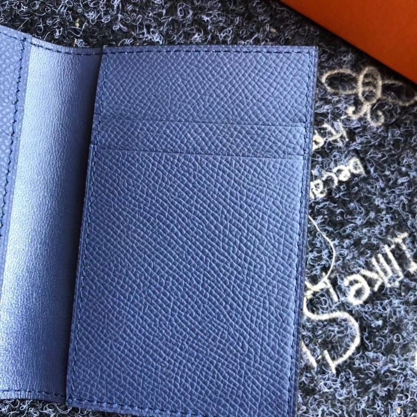 Hermes MC² Euclide Card Holder In Sapphire Epsom Leather