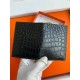 Hermes MC² Euclide Card Holder in Black Matte Alligator Leather