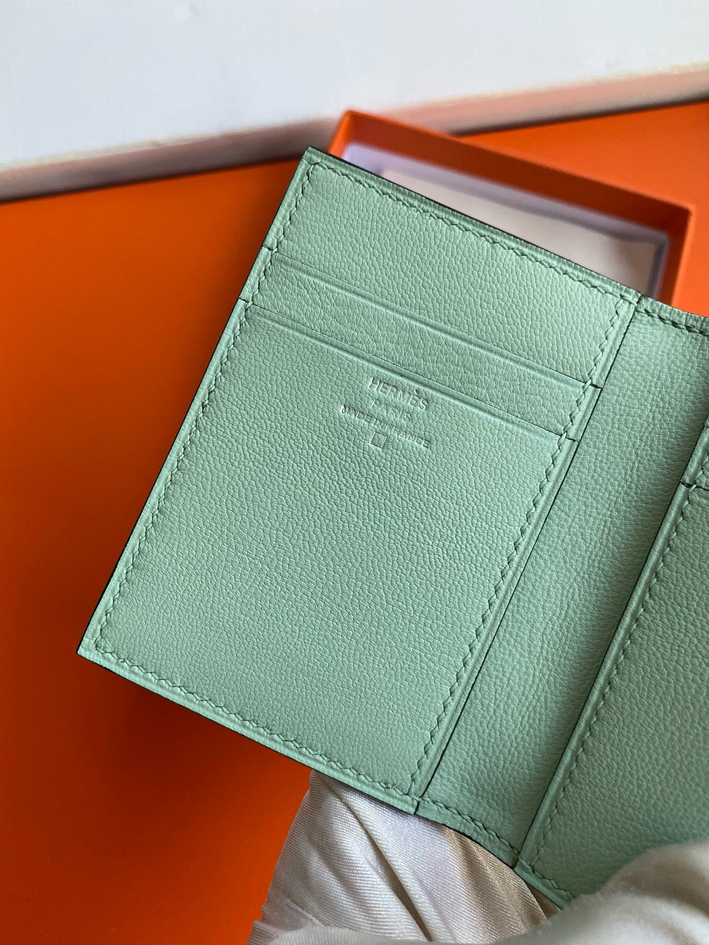 Hermes MC² Euclide Card Holder in Vert D'eau Matte Alligator Leather