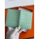 Hermes MC² Euclide Card Holder in Vert D'eau Matte Alligator Leather