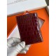 Hermes MC² Euclide Card Holder in Bordeaux Shiny Alligator Leather